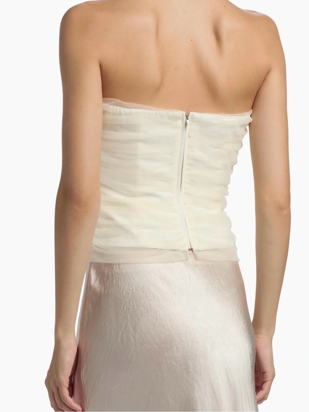 Reformation Beau Gathered Strapless Top - Ivory - Picture 2 of 10